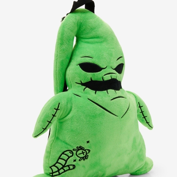 Plush Green Kids Character Backpack - Soft Hooded Bag - Picture 3 of 3